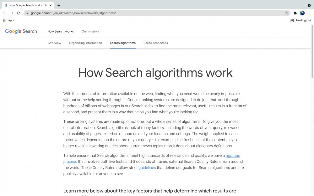 SEO: Google Search Engine Algorithm