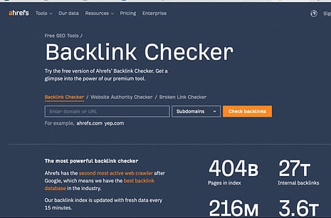 Ahrefs Backlinks Checker