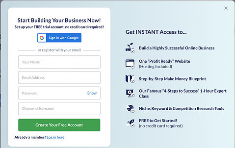 Wealthy Affiliate Opt-in Form